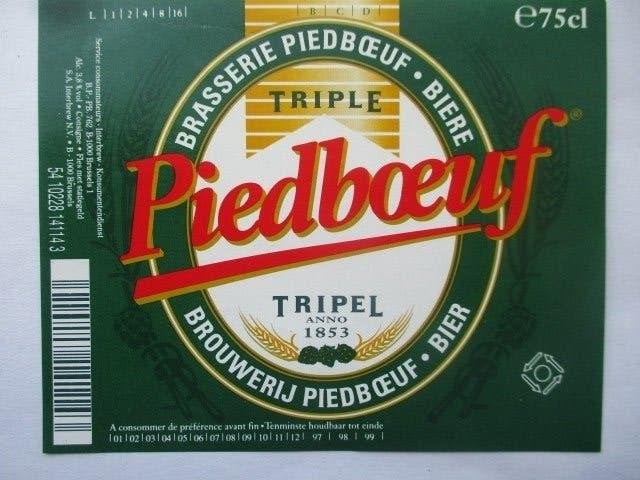 bieretiket Belgie 30-7 (12A) piedboeuf, Ophalen of Verzenden, Gebruikt, Overige typen, Overige merken
