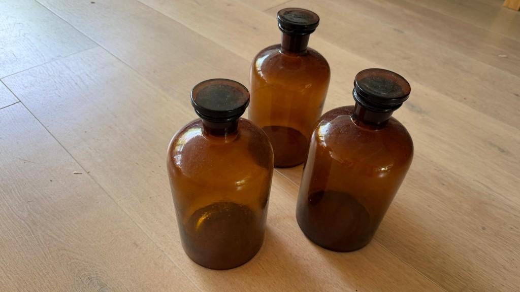 apothekersflessen 3x, Antiek en Kunst, Antiek | Glas en Kristal, Ophalen of Verzenden