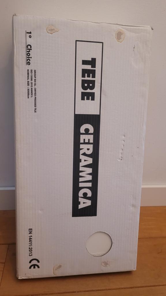 8 tebe ceramica tegels 60x30 mat wit, Ophalen, 40 tot 60 cm, Nieuw, Minder dan 5 m²