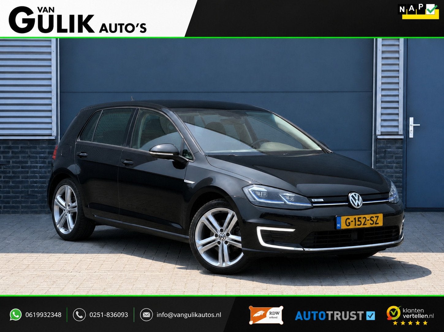 Volkswagen E-Golf E-DITION | Camera | ACC | Navigatie | Carp, Auto's, 596 min, Gebruikt, Zwart, 35 kWh