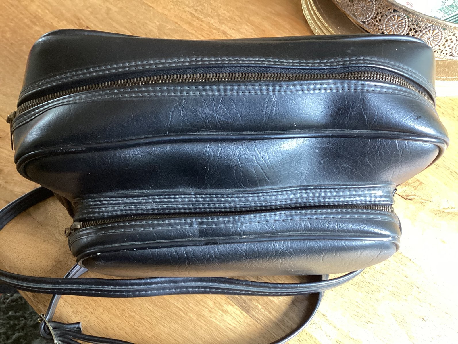 vintage leren cameratas 30x20x15, Audio, Tv en Foto, Fotografie | Fototassen, Ophalen of Verzenden, Gebruikt, Schoudertas, Overige merken