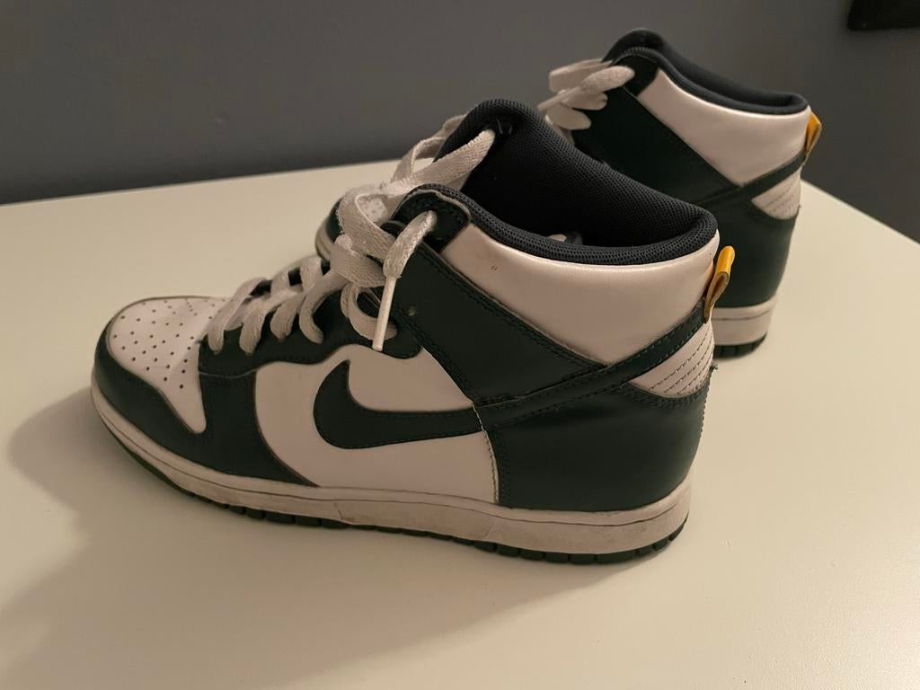 Nike Dunk High Groen Maat 38,5, Kleding | Dames, Schoenen, Ophalen of Verzenden, Gedragen, Groen, Sneakers of Gympen