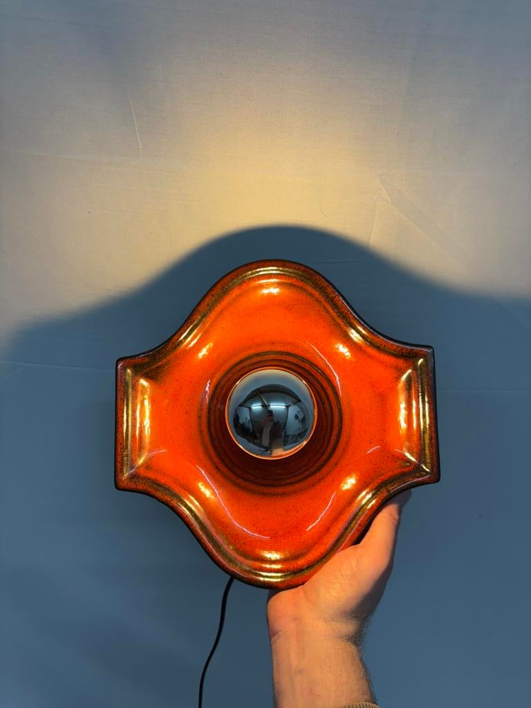 Vintage "Fat Lava" wandlamp Hustadt Leuchten jaren '70, Huis en Inrichting, Lampen | Wandlampen, Ophalen of Verzenden, Gebruikt