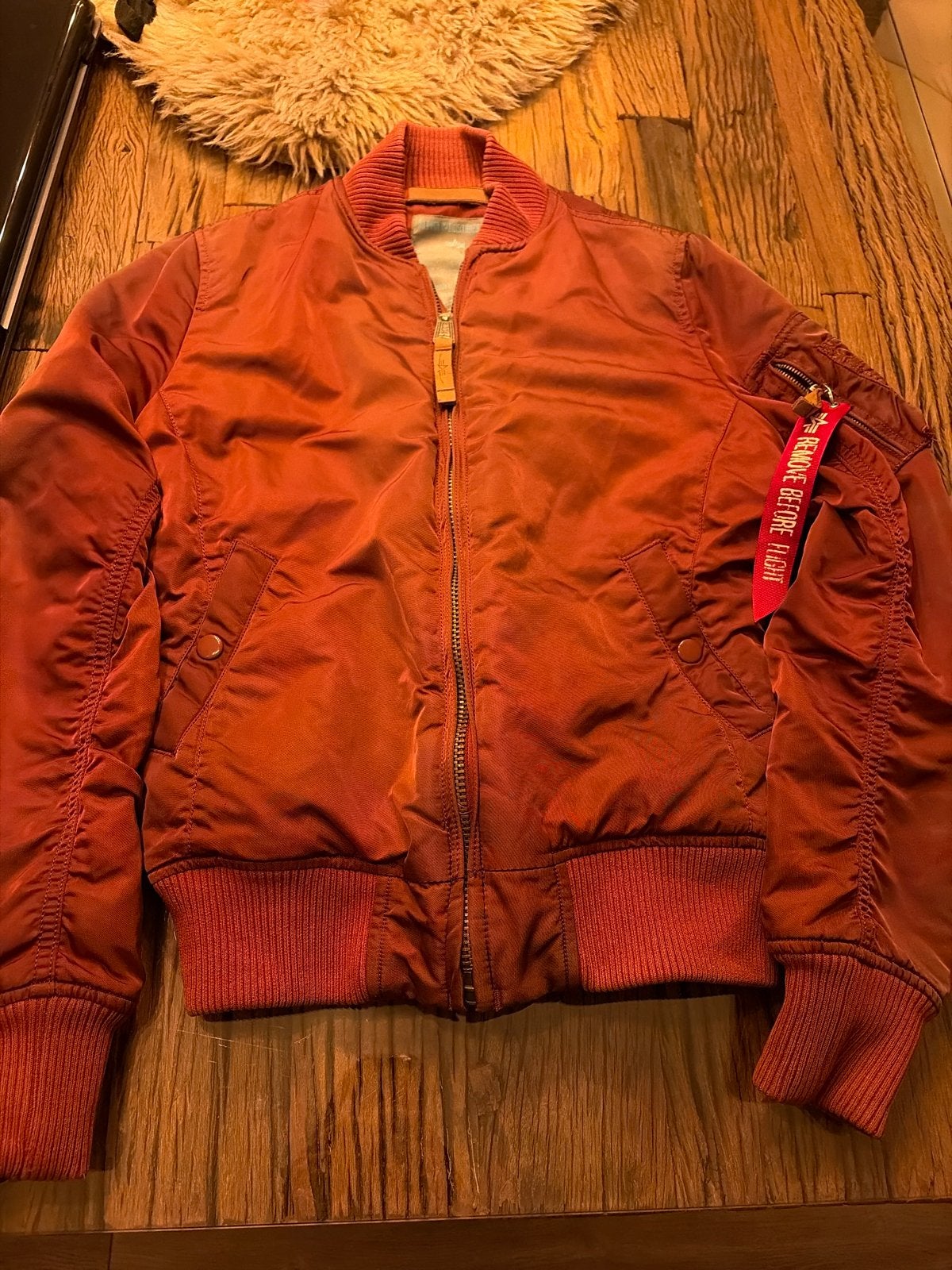 Alpha Industries Bomberjack - Oranje/Rood - Maat Small, Ophalen of Verzenden, Zo goed als nieuw, Maat 38/40 (M), Oranje