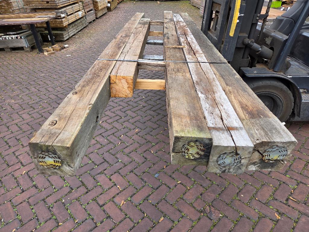 Rustieke gebruikte hardhouten palen 15x15 cm - nr: HB420, Ophalen, Gebruikt, Palen, Hardhout
