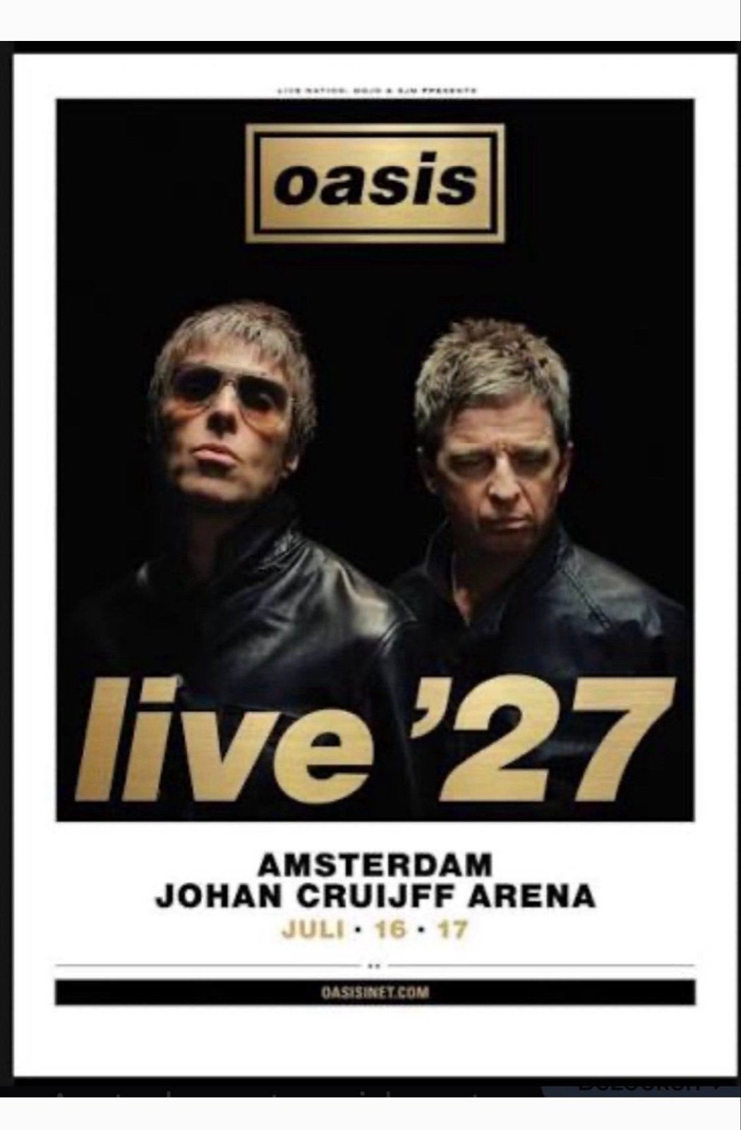 Oasis 1 ticket vloer zaterdag 17 juli, Eén persoon, Juli