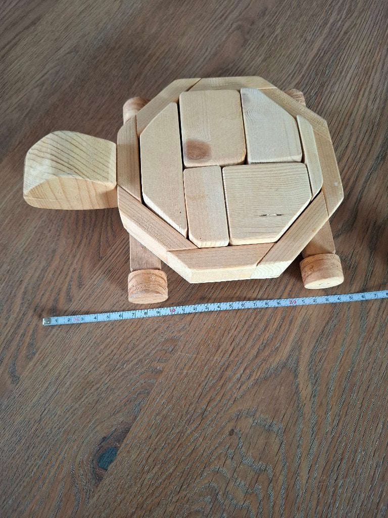 Houten schildpad puzzel op wielen Montessori stijl, Ophalen of Verzenden, Zo goed als nieuw