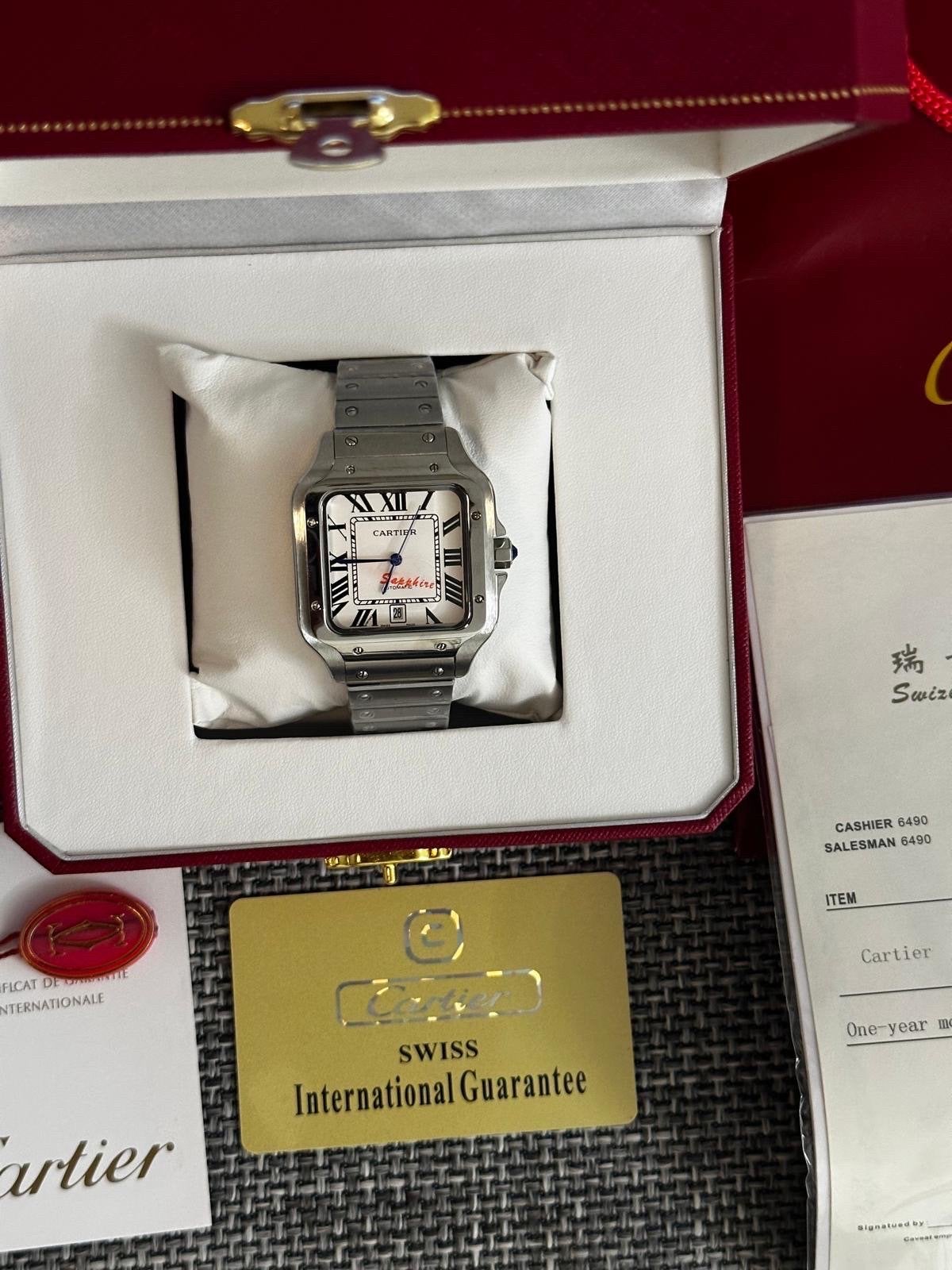 Cartier santos horloge, Overige merken, Staal, Staal, Polshorloge