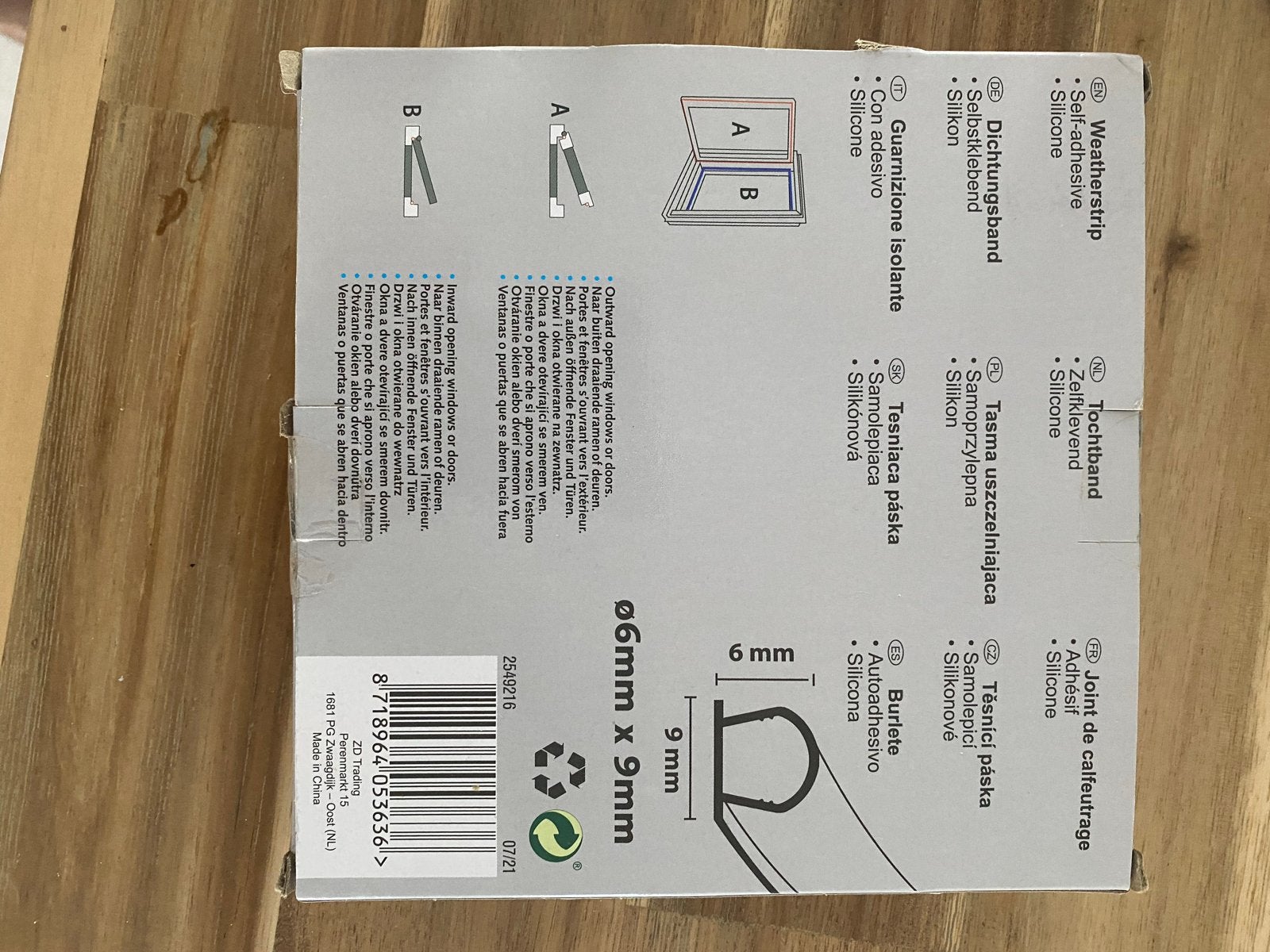 Tochtstrip zelfklevend silicone transparant 6m, Overige materialen, Nieuw, Minder dan 5 m², Muurisolatie