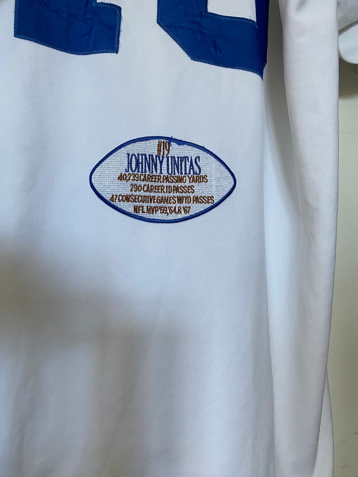 Vintage NFL foothball shirt jersey Johnny Unitas #19, Mitchell en Ness, USA, Wit, Overige maten
