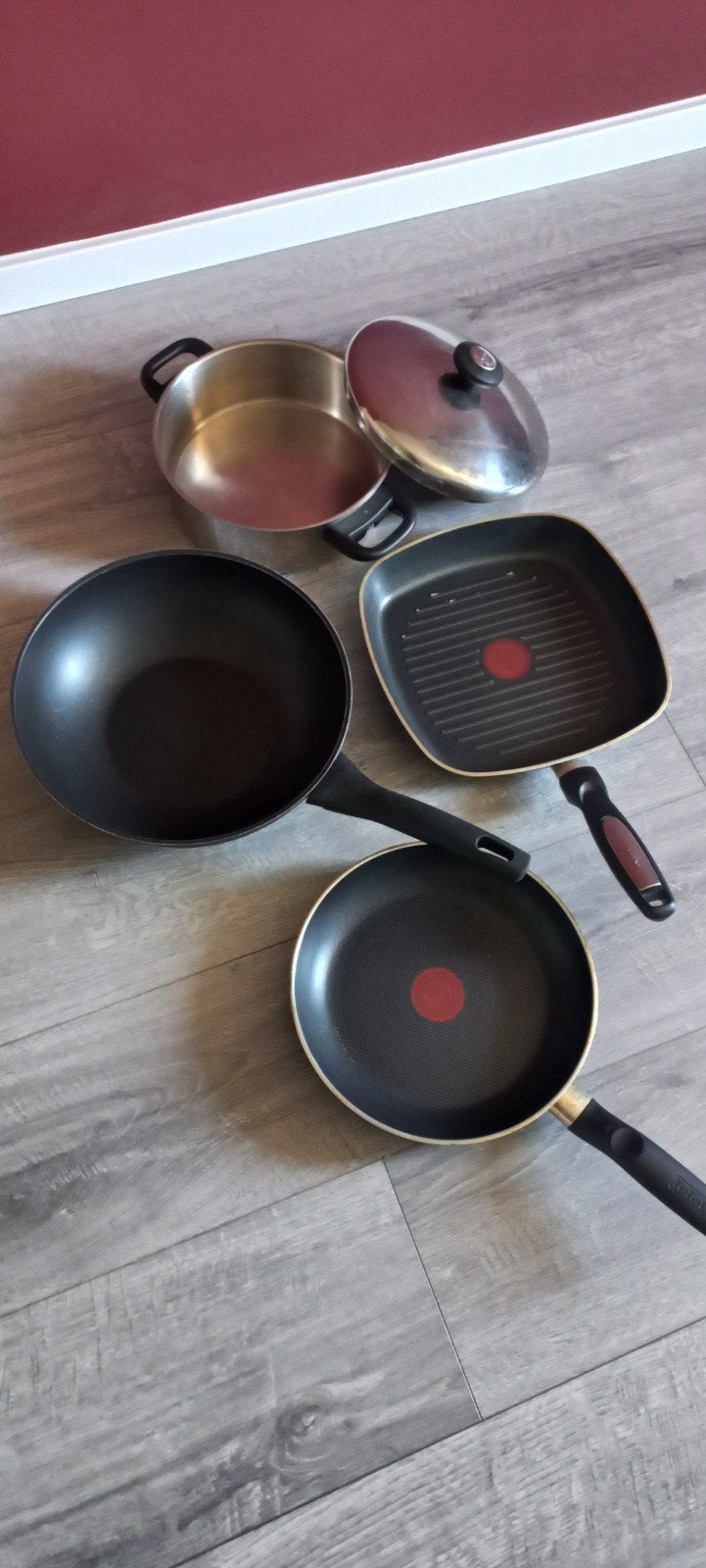 Complete pannenset., Tefal, Pannenset, Ophalen of Verzenden, Zo goed als nieuw