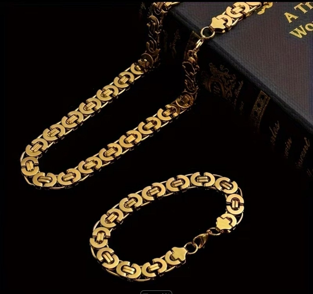 KONINGSKETTING EN ARMBAND VERGULD 18K, Sieraden, Tassen en Uiterlijk, Ophalen of Verzenden, Nieuw, Goud, Overige materialen