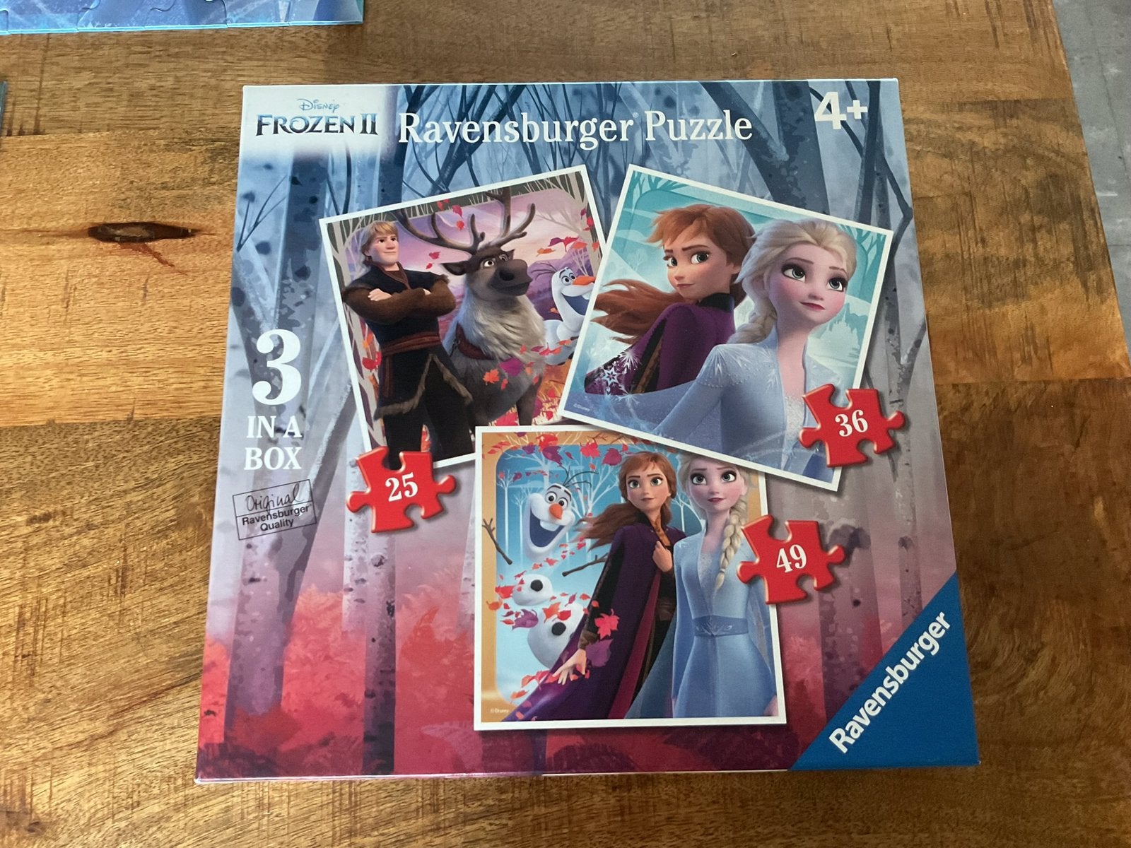 Puzzels Frozen 3 in een doos, Ophalen, 10 tot 50 stukjes, Zo goed als nieuw, 4 tot 6 jaar