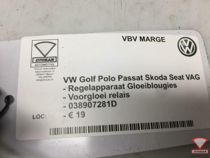 vw audi seat skoda gloeibougie relais voorgloei 038907281d, Gebruikt, Volkswagen, Volkswagen AG, Berliner Ring 2
38440  Wolfsburg, DE