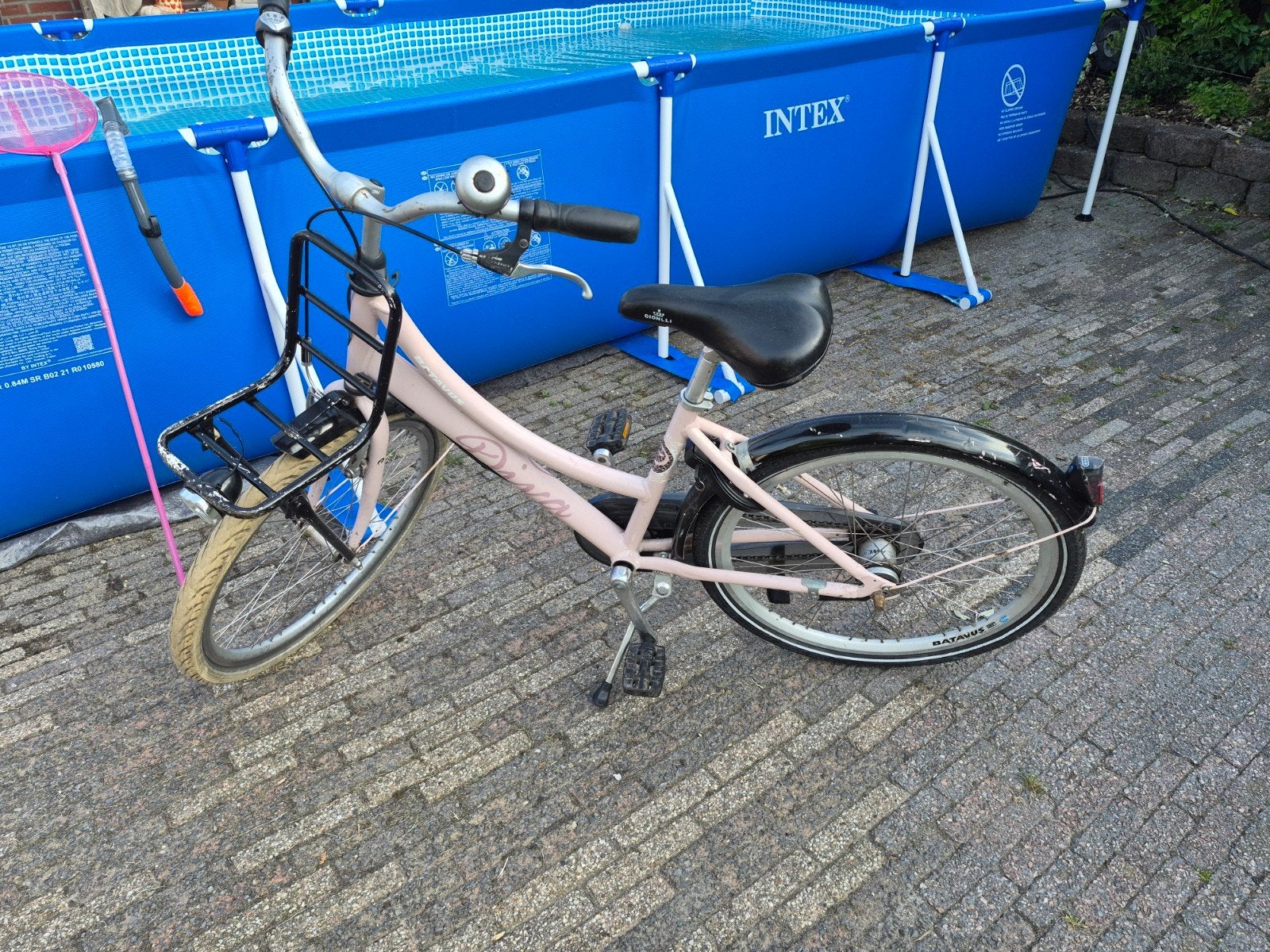 Roze meisjesfiets, Ophalen, Terugtraprem, Handrem, Diva