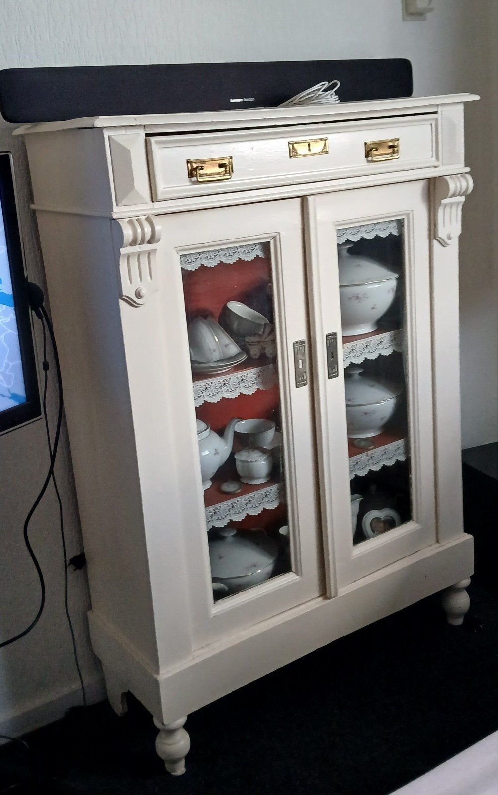 oud kastje, Huis en Inrichting, Ophalen, Gebruikt, Glas, 100 tot 150 cm