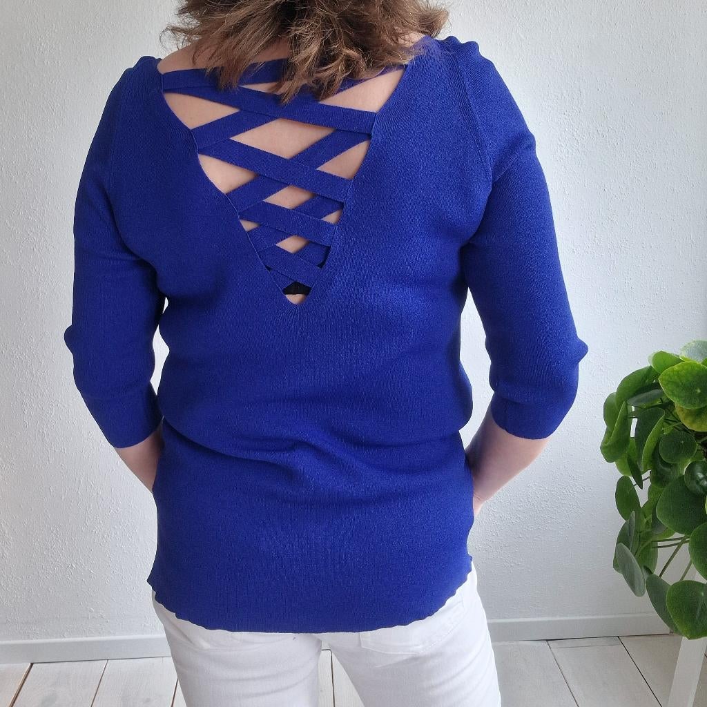 Aldomartins top met opengewerkte rug. Maat XL. Kobalt., Aldomartins, Blauw, Nijmegen, Nieuw