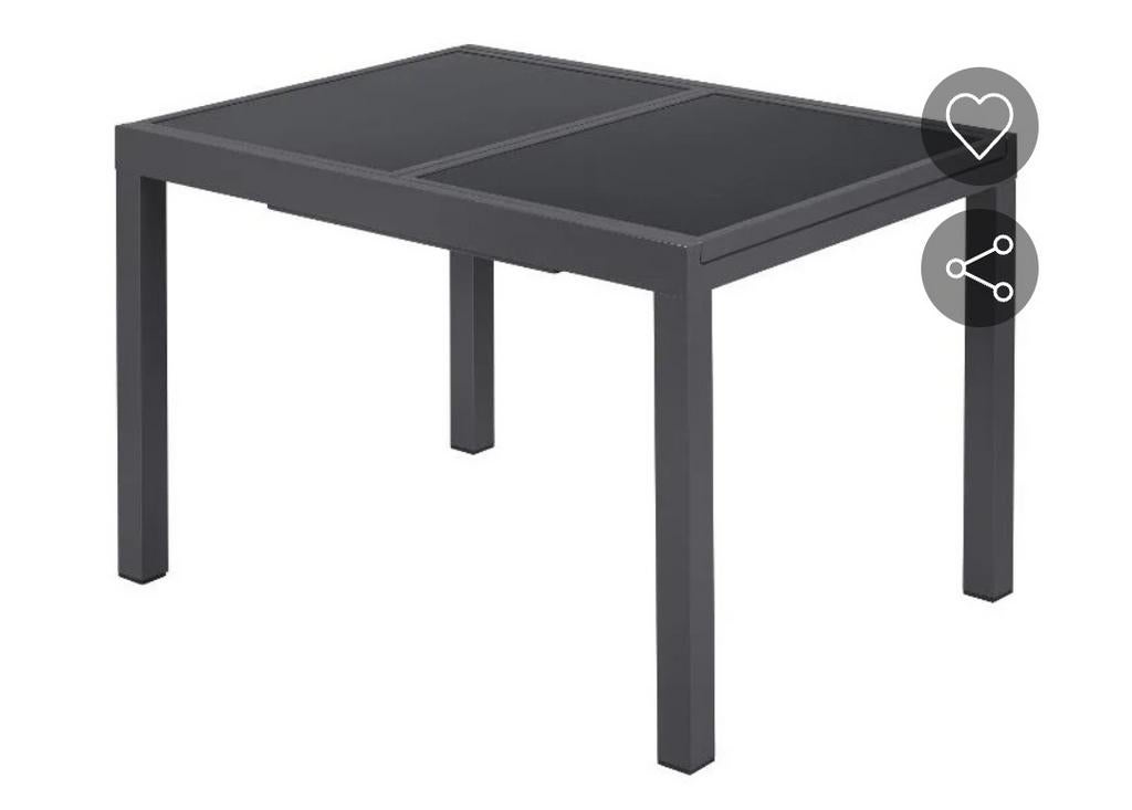 Uitschuifbare tuintafel van aluminium en veiligheidsglas, Ophalen