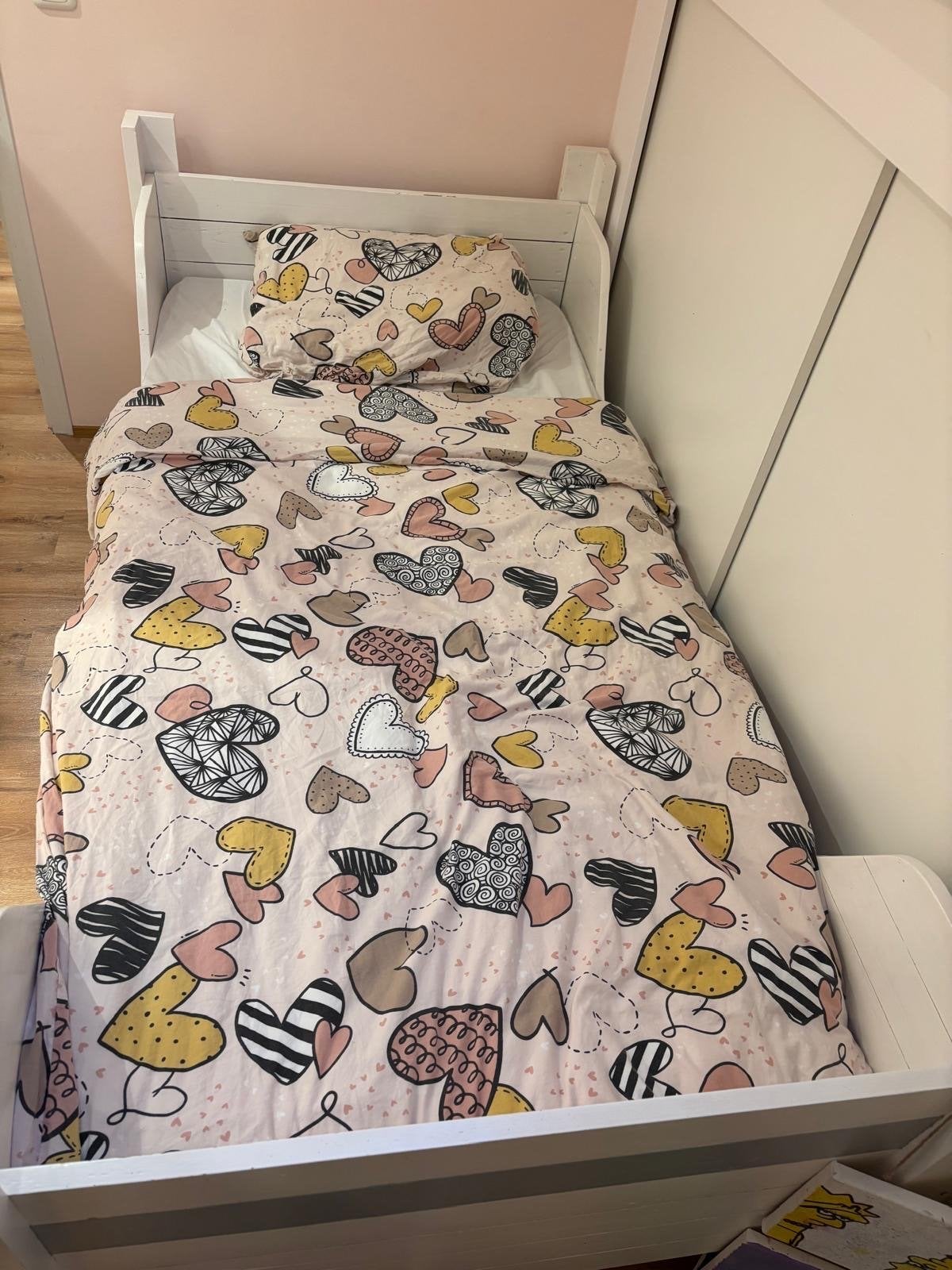 Kinderbed wit met lattenbodem en matras, Ophalen, Gebruikt, 70 tot 85 cm, Lattenbodem