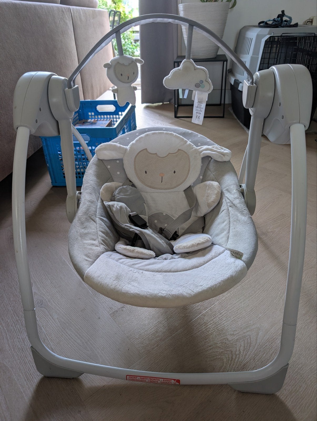 Comfortabele babyschommel met schattig schaapdesign, Ophalen, Gebruikt