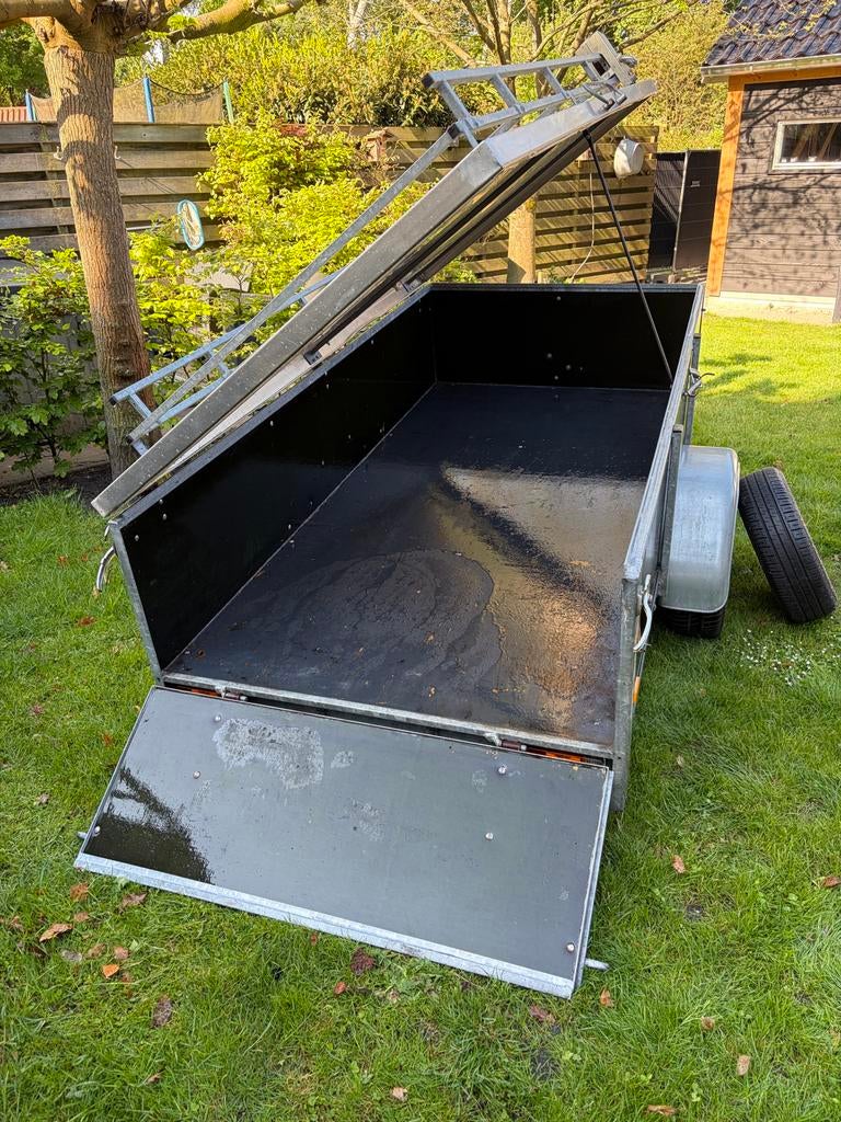 Grote bagageaanhanger met fietsendrager en reserveband, Ophalen, Gebruikt