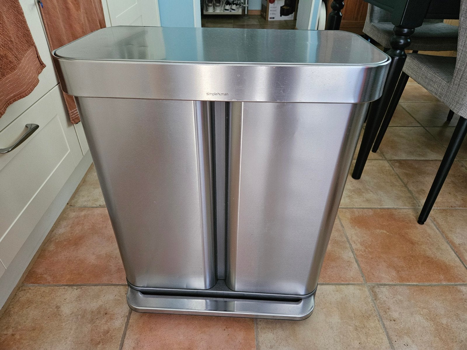 Simplehuman Dubbele Pedaalemmer - 2x30L - RVS, 40 liter of meer, Ophalen, Rvs