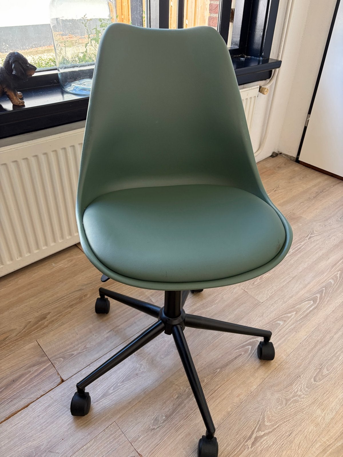 Groene Bureaustoel met Wieltjes - Comfortabel en Stijlvol, Ophalen, Gebruikt, Groen, Bureaustoel