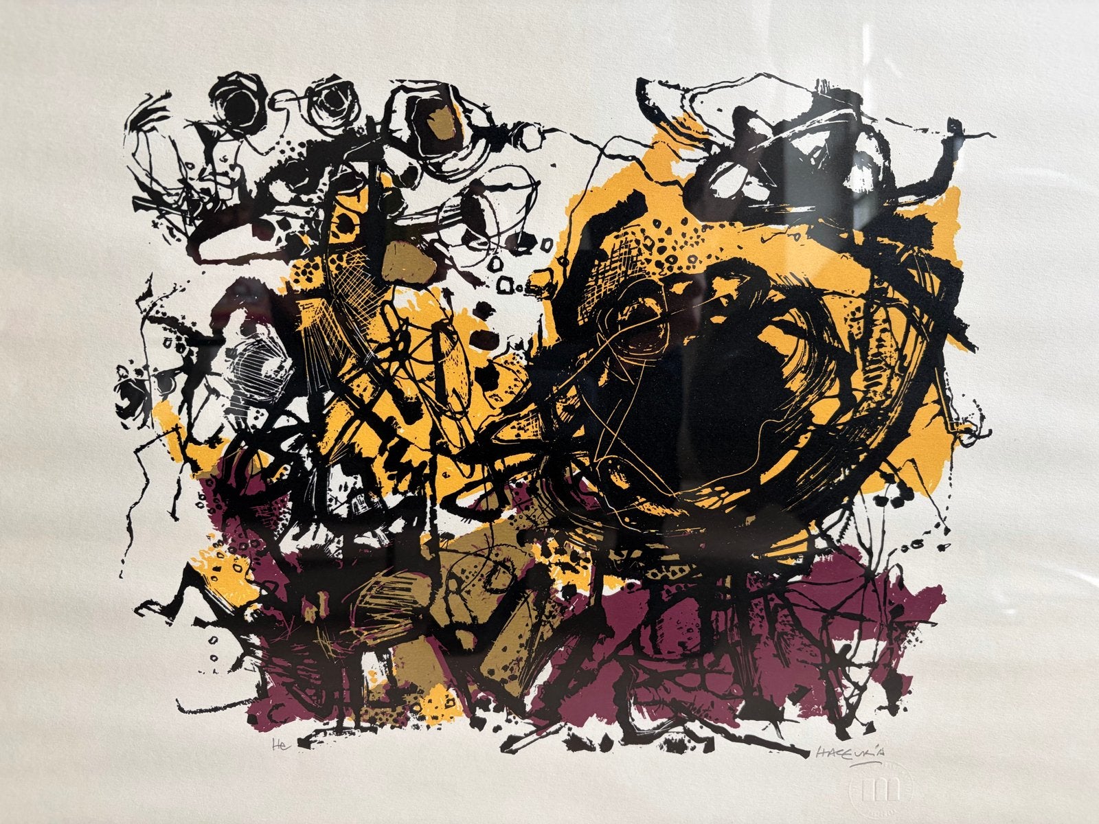 Maurice Haccuria (1919-1991) - Expressieve Litho, Ingelijst, Antiek en Kunst, Gesigneerd, Ophalen, Lithografie