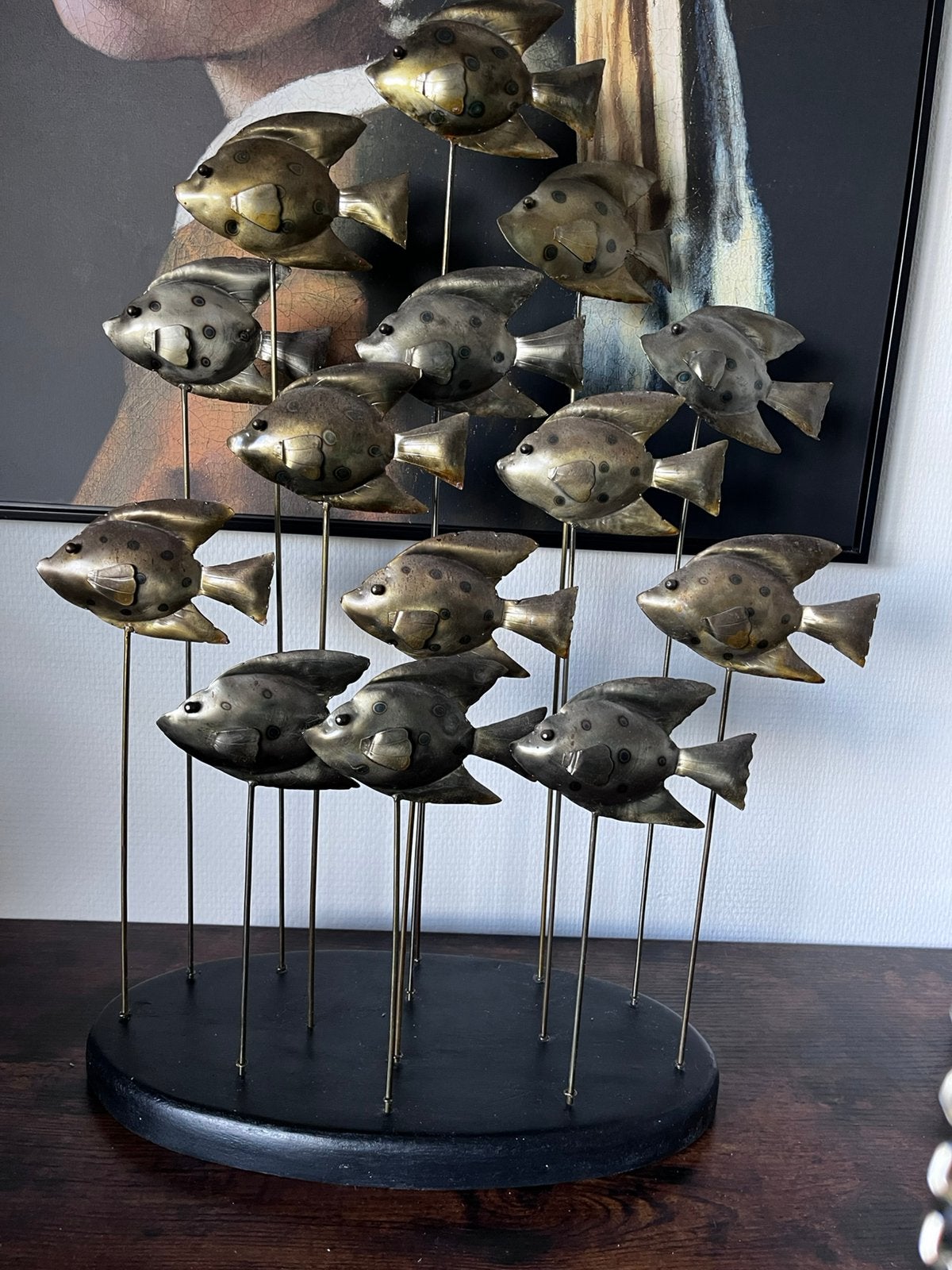 Decoratie vissen op standaard, Ophalen, Zo goed als nieuw