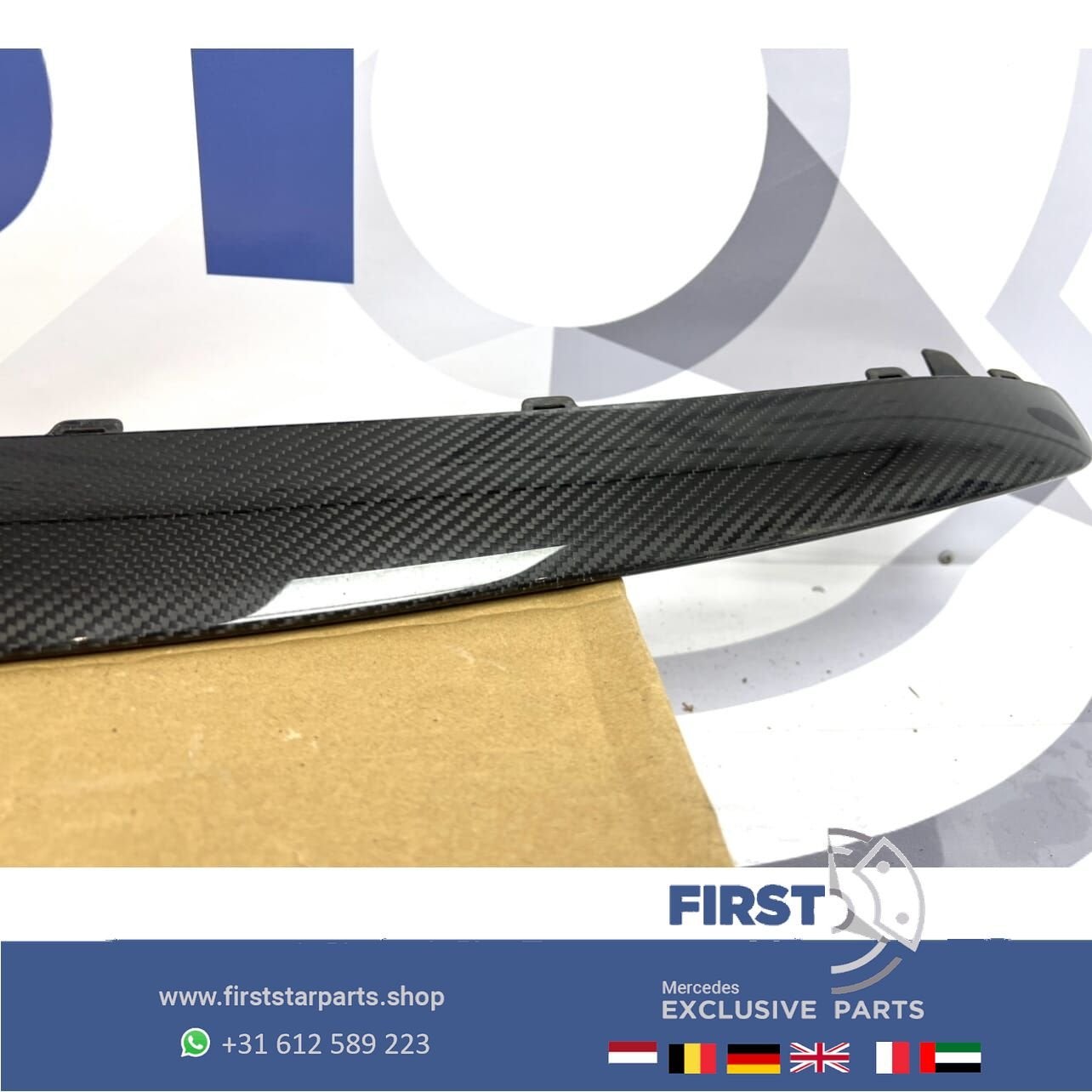 W213 E63 E63s AMG CARBON SPOILER Voorbumper LIP ORIGINELE bu, Gebruikt, -, Ophalen of Verzenden, -