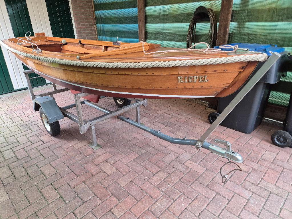 Houten zeilboot, Ophalen, 4 m, Hout, Inclusief zeilen