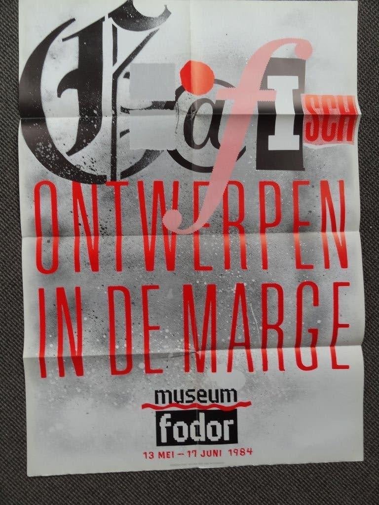 Affiche Fodor ontwerpen in de marge 1984 Mulder & Middendorp, Verzenden, Gebruikt, Deurposter of groter, Rechthoekig Staand