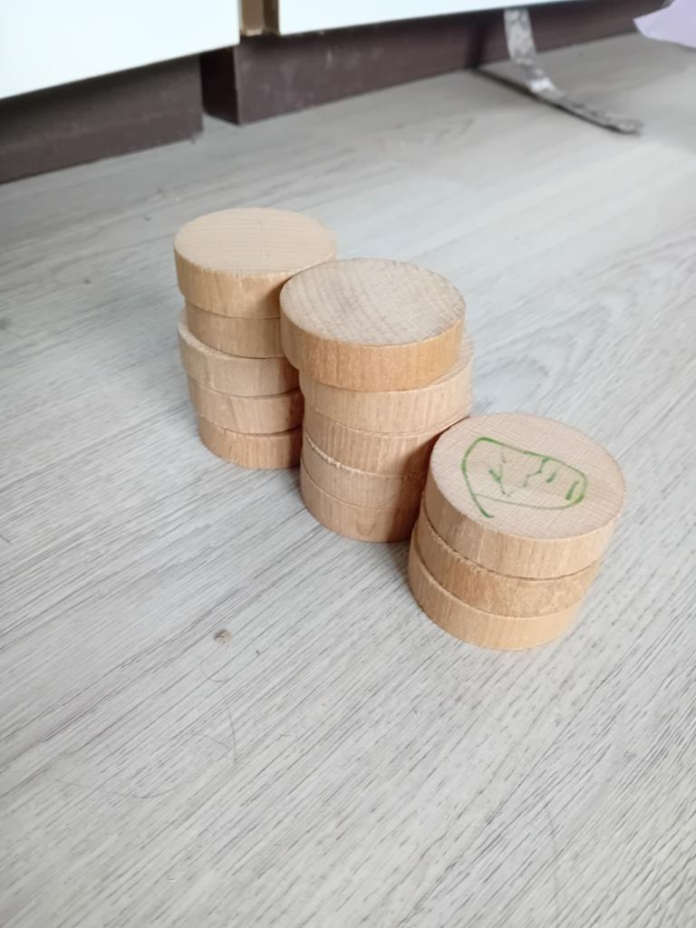 13 Sjoelschijven / Sjoelstenen 45mm, Een of twee spelers, Ophalen of Verzenden, Gebruikt, Onbekend