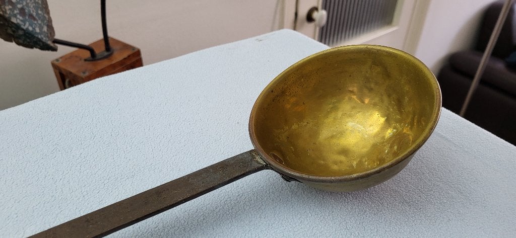 100 jaar oude French brass ladle - soeplepel, Ophalen of Verzenden