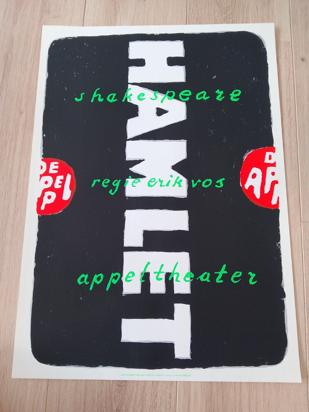 Hamlet Theaterposter - Shakespeare, Erik Vos, Appeltheater, Rechthoekig Staand, Ophalen of Verzenden, Zo goed als nieuw, A1 t/m A3