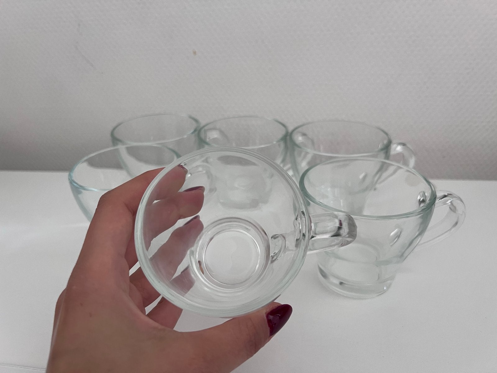 Set van 6 glazen koffiekopjes, Nieuw, Ophalen of Verzenden, Glas, Overige stijlen