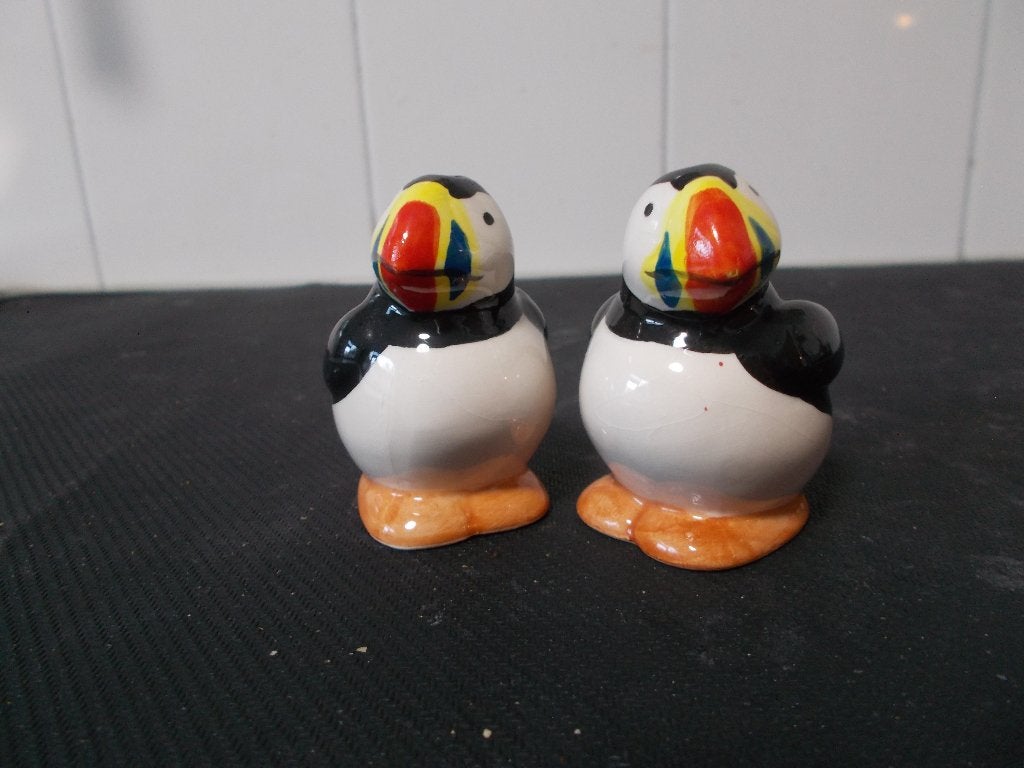 Leuke papegaaiduiker zout- en pepervaatjes set, Gebruikt, Overige merken, Keramiek, Overige typen