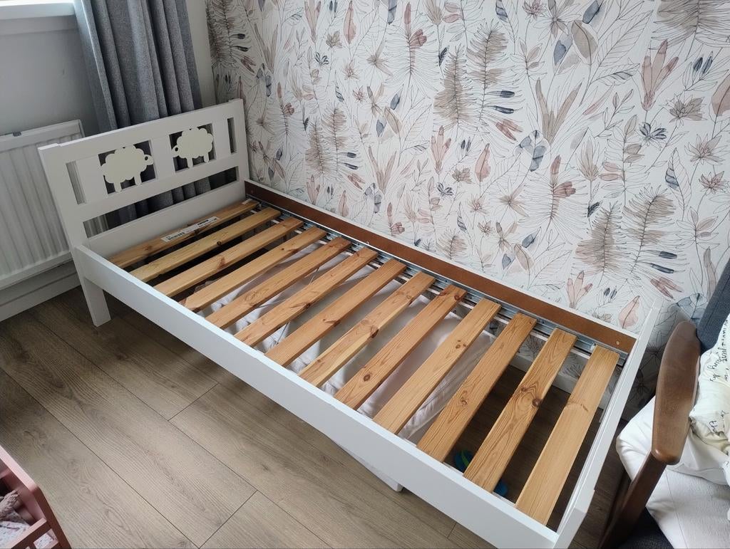 Ikea Kritter Peuterbed 70x160 met lattenbodem, Ophalen, Gebruikt, 70 tot 85 cm, Lattenbodem