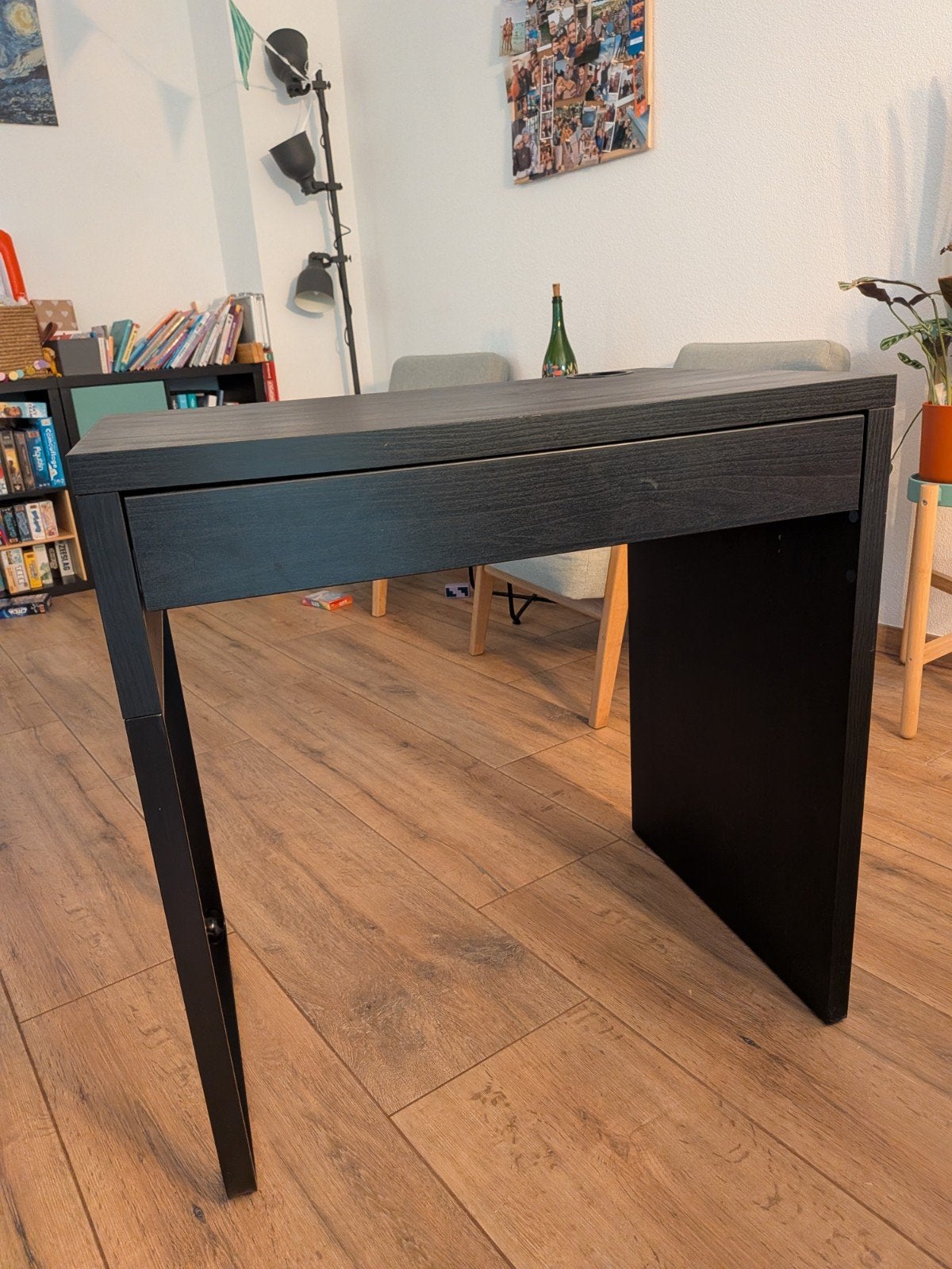 IKEA MICKE Bureau Zwart 73x50 cm met Lade, Ophalen, Gebruikt, Spaanplaat of MDF, IKEA