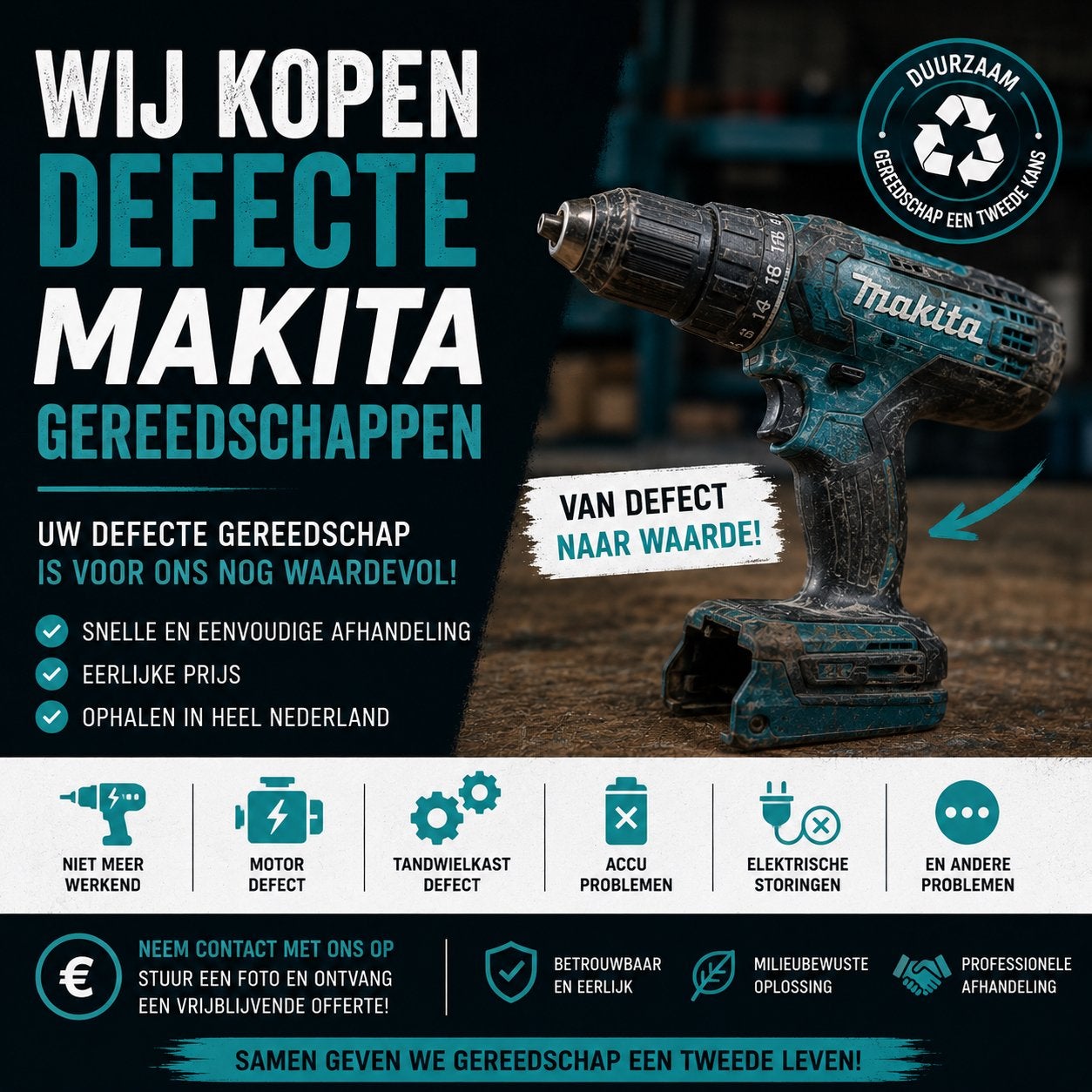 Kapot gereedschap? Gooi het niet weg — verkoop het!, Ophalen of Verzenden, Zo goed als nieuw