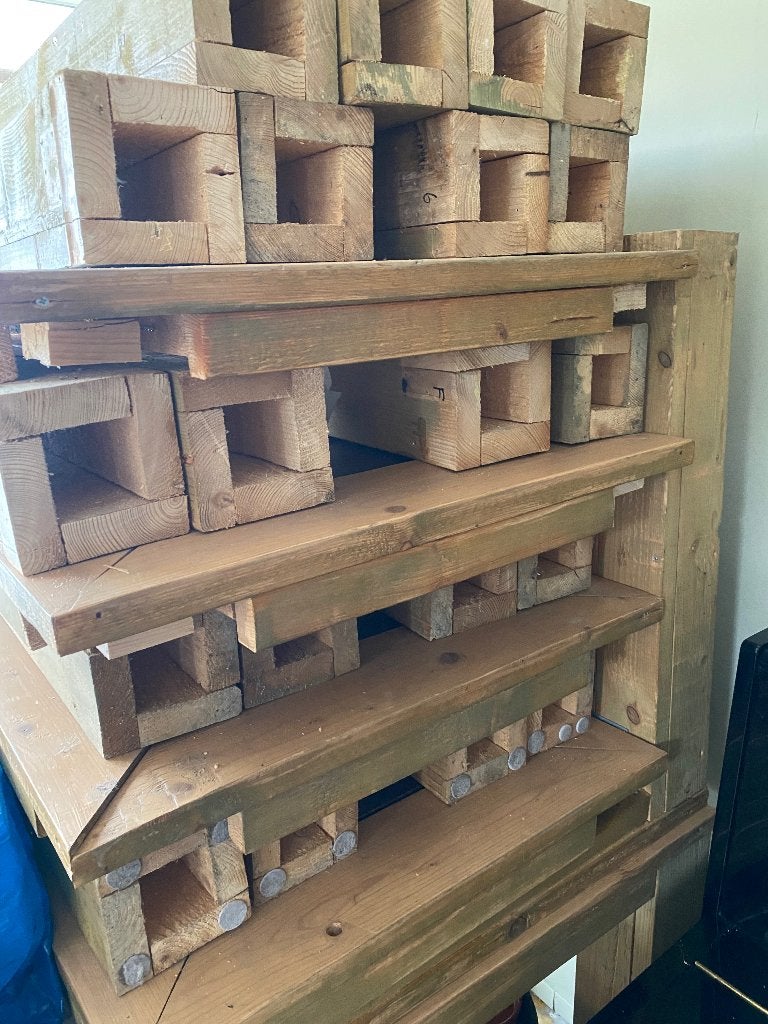 Steigerhout partij, Doe-het-zelf en Verbouw, Hout en Planken, Ophalen, Gebruikt, 25 tot 50 mm, Plank
