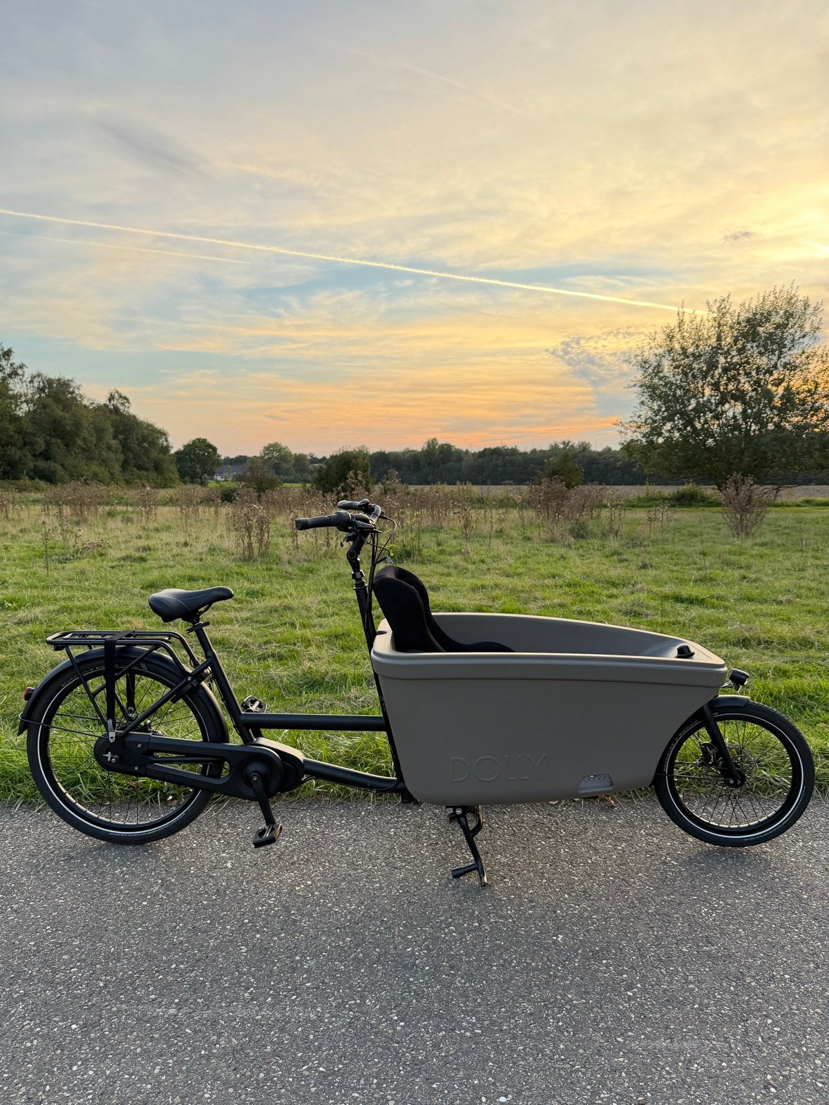 Dolly Bakfiets - Elektrisch, incl. regentent en bagagedrager, Elektrisch, Zo goed als nieuw, 2 kinderen, Schijfrem
