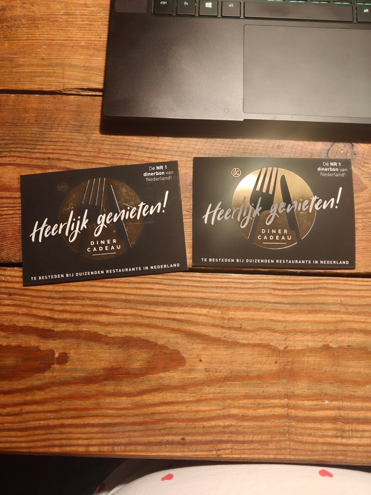 2 dinercadeaubonnen, Twee personen, Cadeaubon, Overige typen