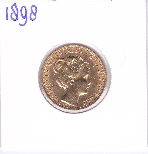 Schaarse 10 gulden 1898 Kroningsjaar voor 815 euro, Postzegels en Munten, Munten | Nederland, Koningin Wilhelmina, Losse munt