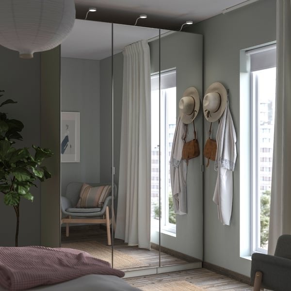 Aheim Spiegeldeuren 50x229 en 25x229, Ophalen, Minder dan 50 cm, Gebruikt, 200 cm of meer