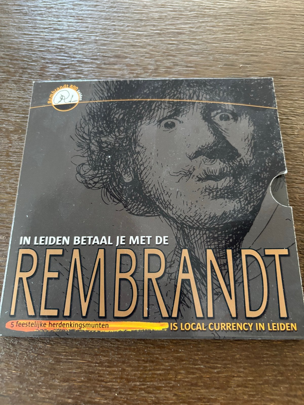 In Leiden betaal je met de Rembrandt - 5 herdenkingsmunten, Ophalen of Verzenden, Overige waardes, Setje