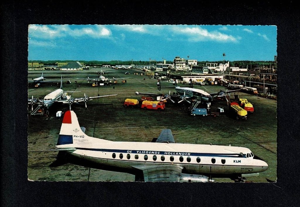 KLM : De Vliegende Hollander - Schiphol - 1964, Verzenden, Gebruikt, Kaart, Foto of Prent