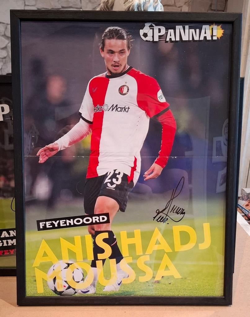 Hadj Moussa feyenoord ingelijste poster met handtekening, Ophalen of Verzenden, Feyenoord, Poster, Plaatje of Sticker