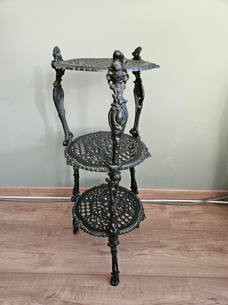Brocante plantenstandaard / plantentafel van gietijzer, Ophalen of Verzenden, Zo goed als nieuw