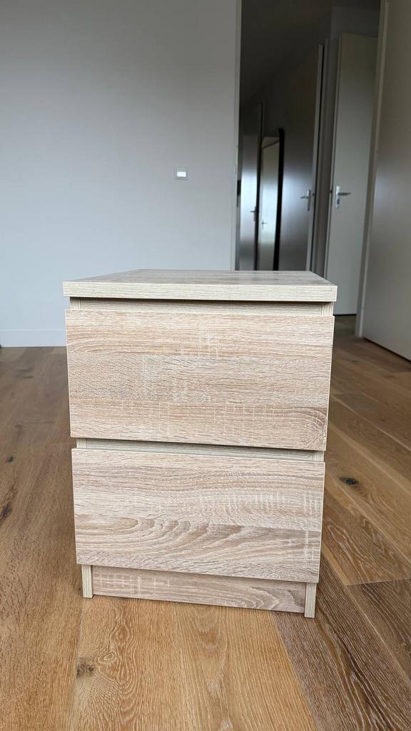 Nachtkastje met 2 lades, Ophalen, Minder dan 50 cm, 1 of 2 laden, Eikenhout
